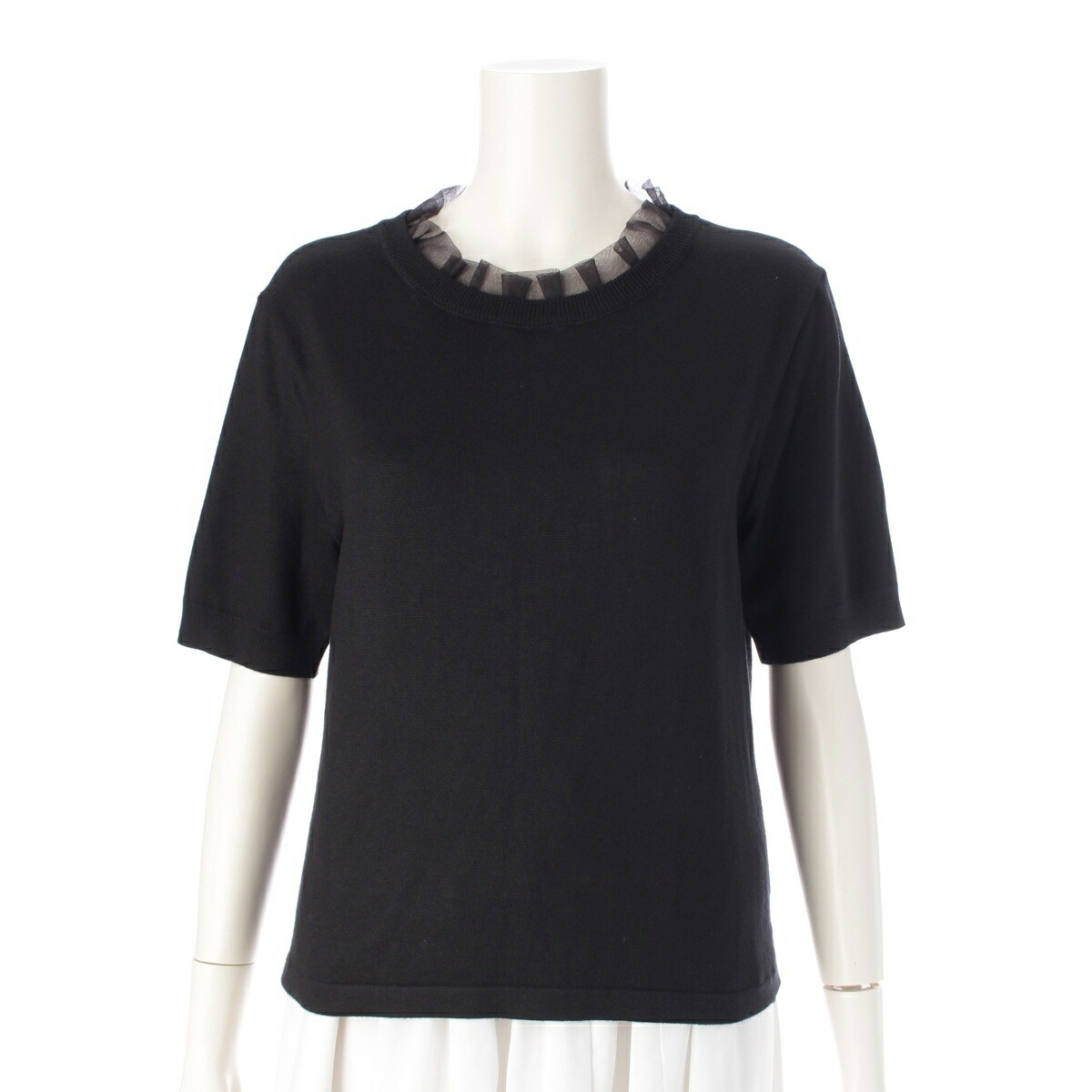 美品✨フォクシー　foxey リネン100%半袖セーター　ニットトップス　L 美品✨フォクシー foxey リネン100%半袖セーター ニットトップス