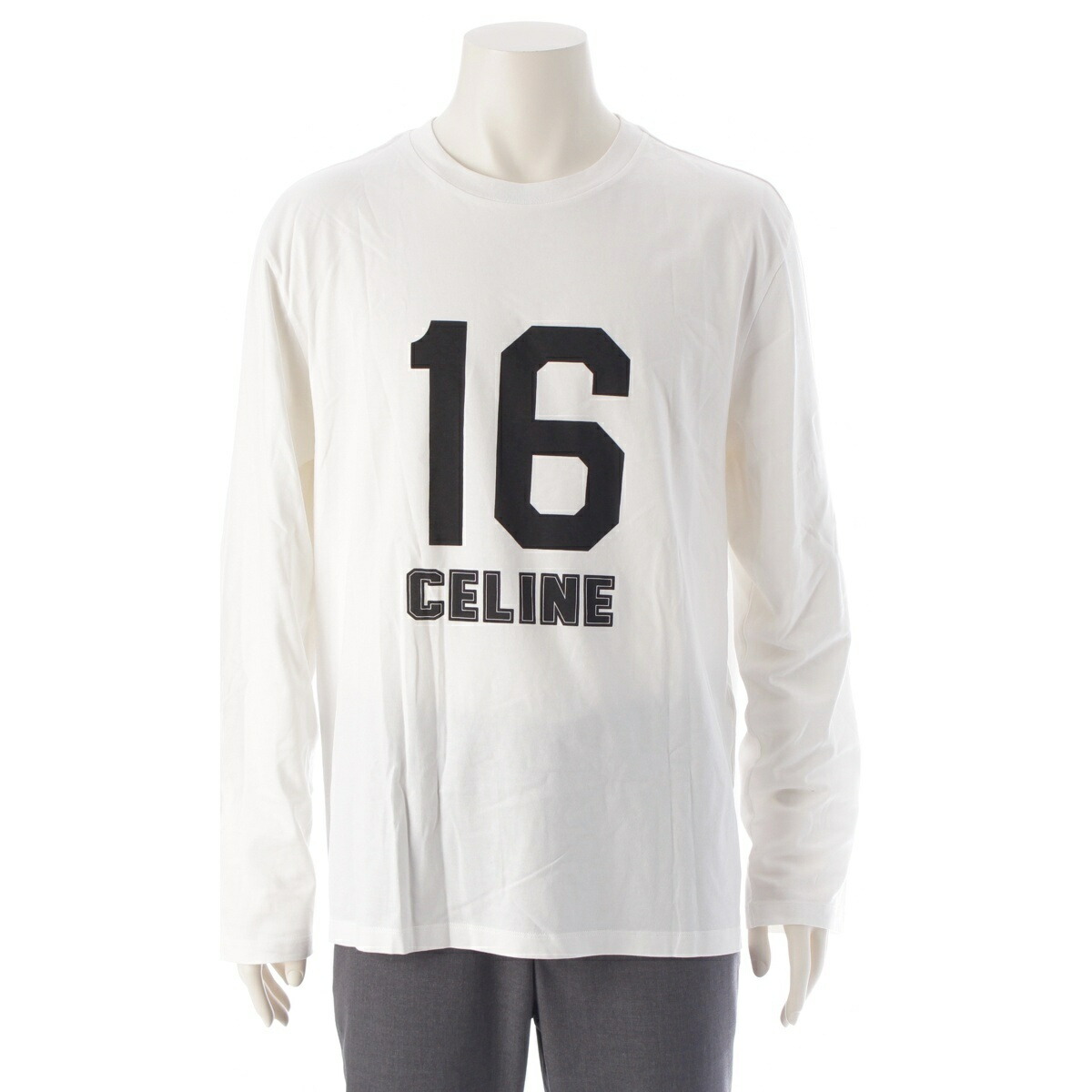 【美品　希少品】セリーヌ　長袖シャツ　ホースビット柄　ロゴ　ストレッチ　L　伊製 CELINE - CELINE セリーヌ ワンポイント刺繍 ストライプ総柄