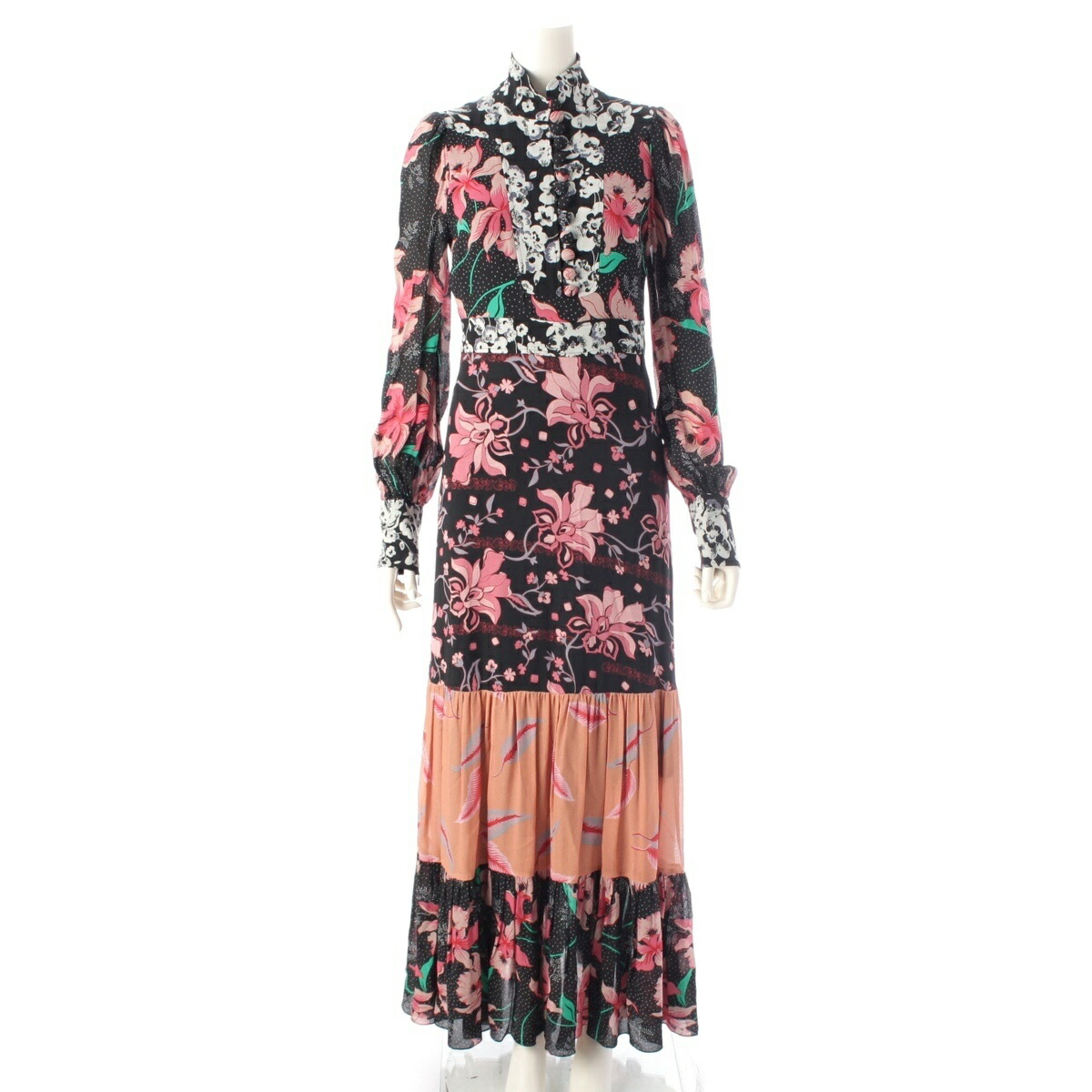 GUCCI テクニカル ジャージー フリル　ワンピース　美品　確実正規品　xs GUCCI テクニカル ジャージー フリル ワンピース 美品 確実正規