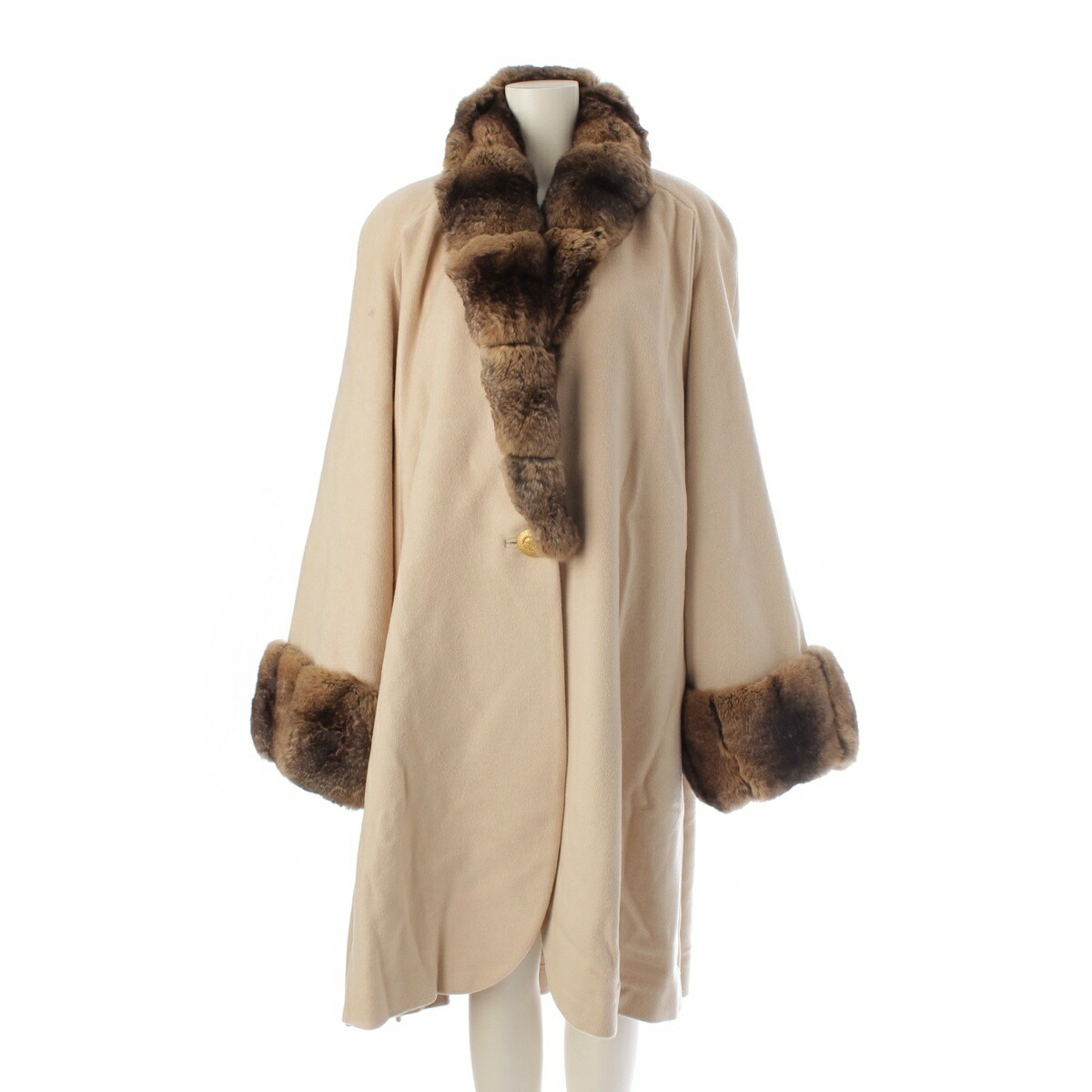 美品　フォクシー　トリロジー　コート　ベージュ　40 ファー　ベスト 美品フォクシートリロジーコートベージュ40 ファーベスト