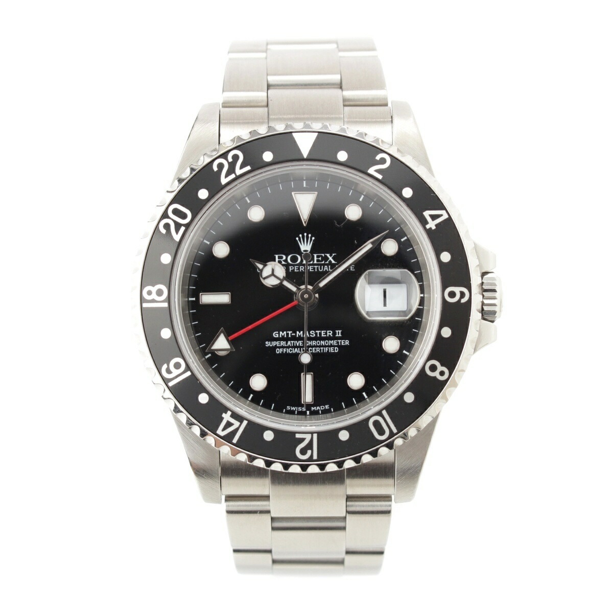 ロレックス ROLEX GMTマスター2 ウォッチ 腕時計 黒文字盤 16710 シルバー【中古】【正規品保証】