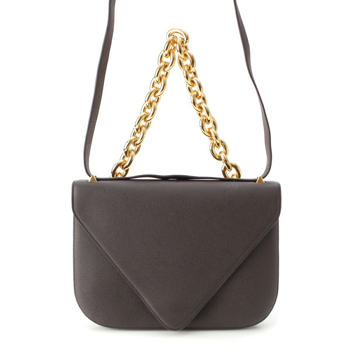 ボッテガヴェネタ BOTTEGAVENETA マウント 状ぶくろ スムースカーフレザー チェーン店 ショルダーバッグ 667398 赤銅色【中古】【置き目品引き受ける】