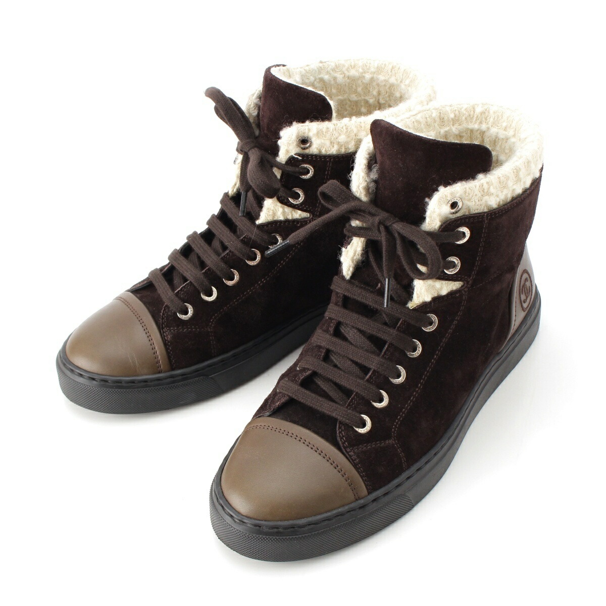 CHANEL ファー素材 ハイカットスニーカー 楽天市場】シャネル CHANEL ハイカットスニーカー チェーン付き