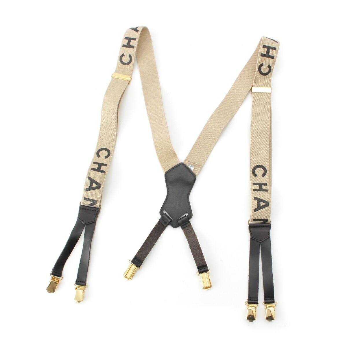 希少！美品！CHANELシャネル サスペンダー ベルト レザー 黒です！ 楽天市場】CHANEL シャネル サスペンダー ブラック 黒 ゴールド
