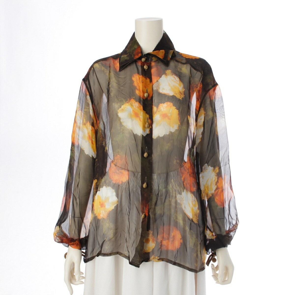 クリスチャンディオール　シルク　ロングシャツワンピース　総柄　花柄　ヴィンテージ 楽天市場】【クリスチャン ディオール】Christian Dior 19SS