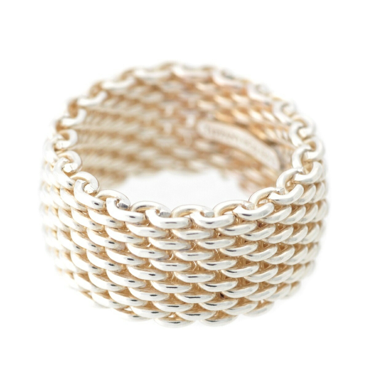 ７月まで価格オールドティファニー サマセット メッシュ ワイド リング 14号 TIFFANY&Co. ティファニー サマセット メッシュ リング・指輪