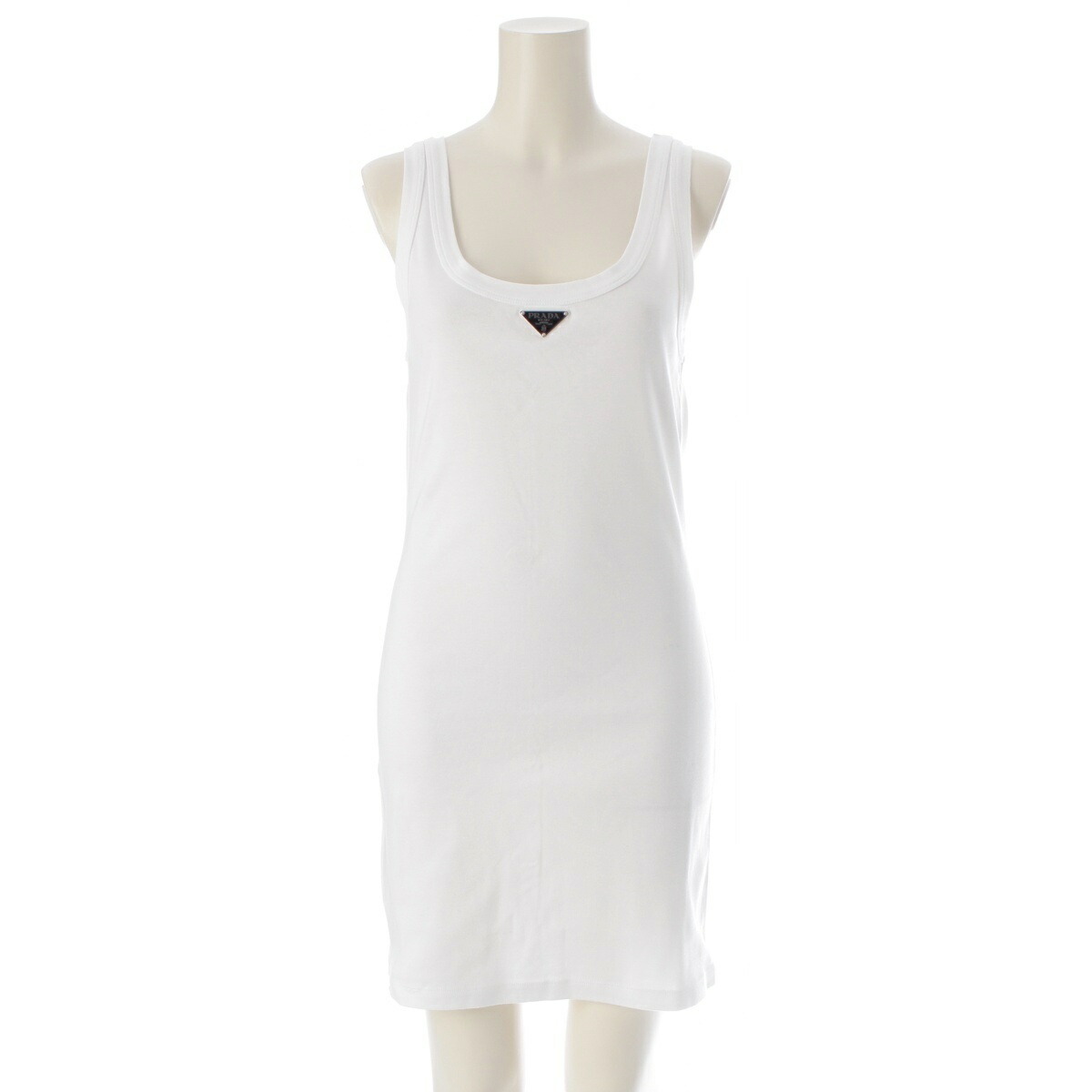 PRADA 半袖ミニワンピース ホワイト PRADA 半袖ミニワンピース ホワイト