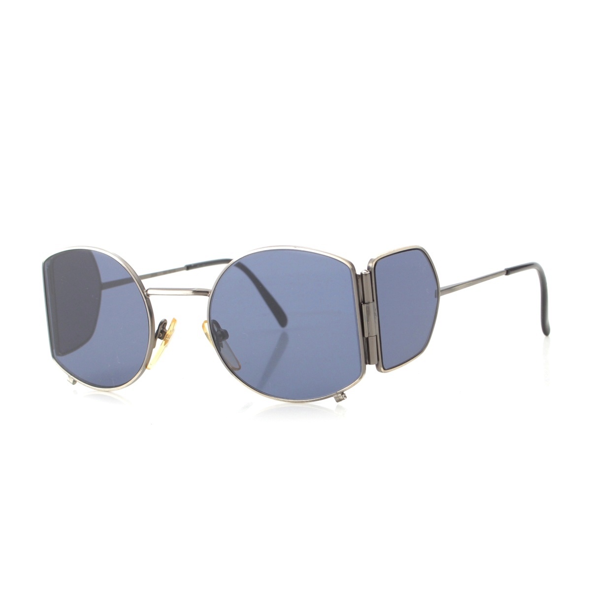 ジャンポールゴルチエ JEAN-PAUL GAULTIER 80s-90s ヴィンテージ サイドシールド スチームパンク サングラス アイウェア 56-9172 シルバー×ネイビー【中古】【正規品保証】