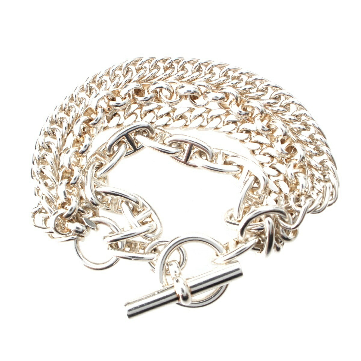 エルメス HERMES エトセトラ4 SH シェーヌダンクル ブレスレット アクセサリー Ag925 シルバー 89.1g【中古】【正規品保証】