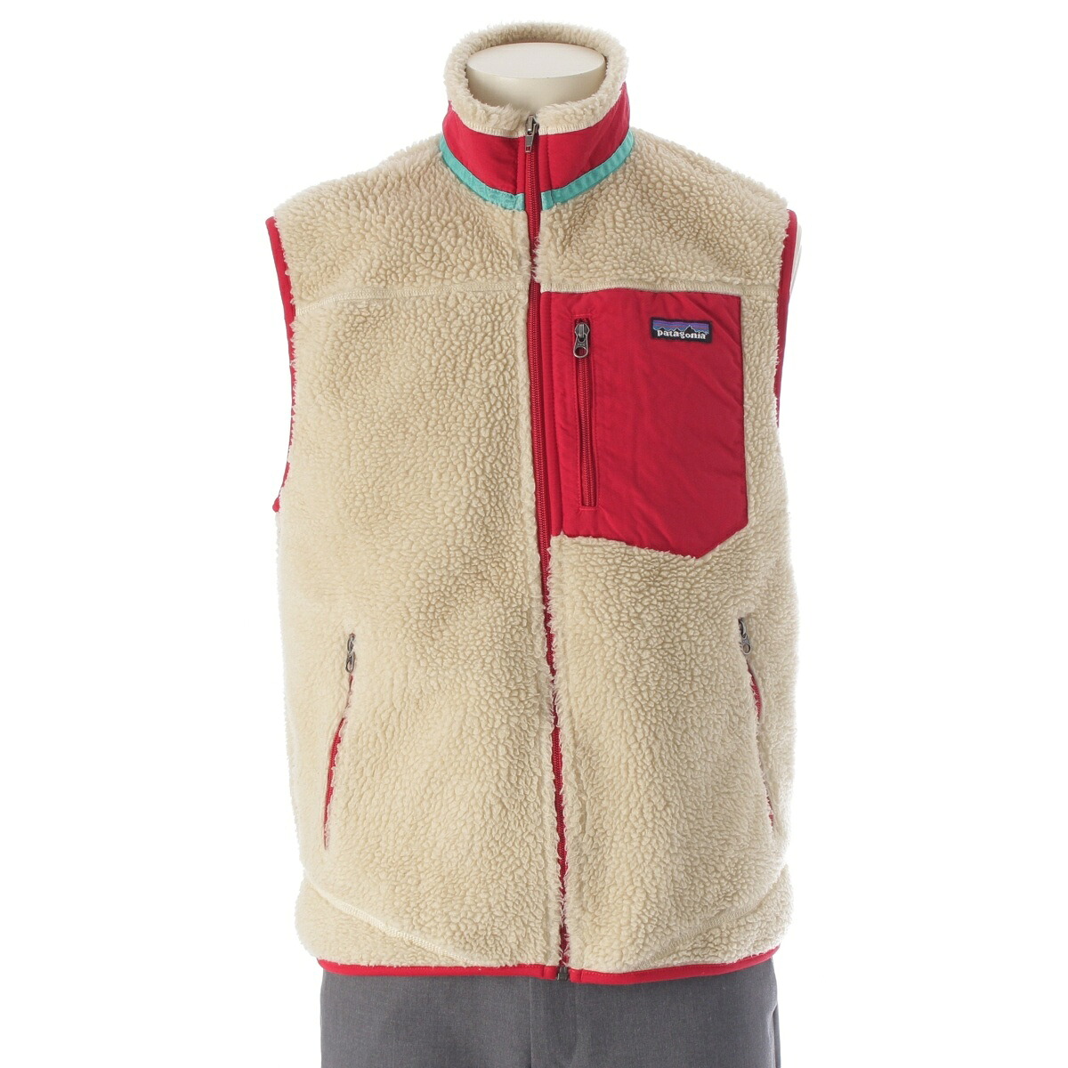 【楽天市場】パタゴニア patagonia フリース クラシック レトロX ベスト アウター 23047FA11 アイボリー×レッド M【中古 ...