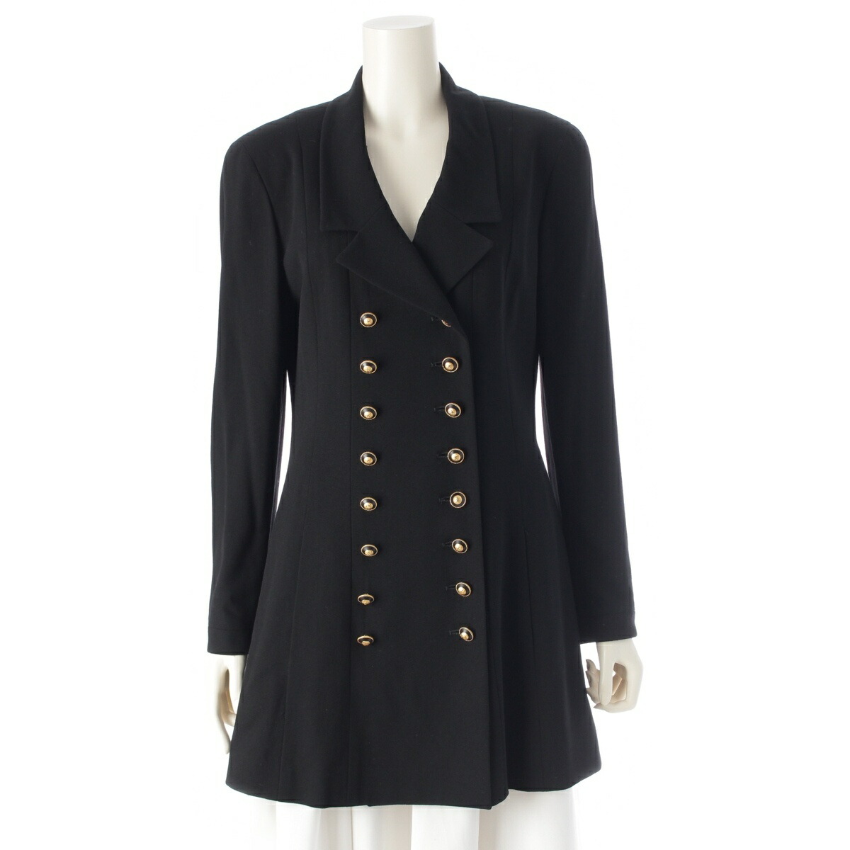 CHANEL ツイード ダブルブレストジャケット 38 CHANEL - 美品 Vintage シャネル CHANEL ジャケット ロング丈