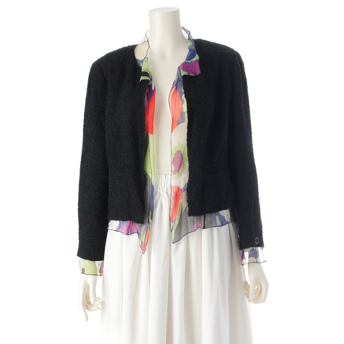 楽天市場】【シャネル】Chanel 05C ウール エンブレム付き ツイード