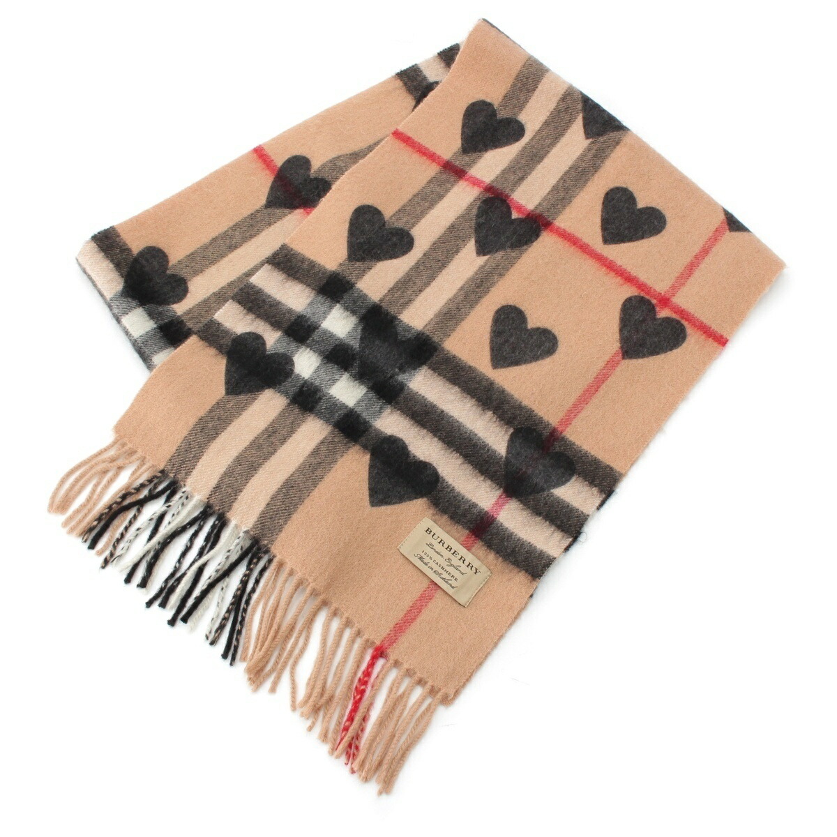 楽天市場】バーバリー BURBERRY チェック＆ハート マフラー ピンク