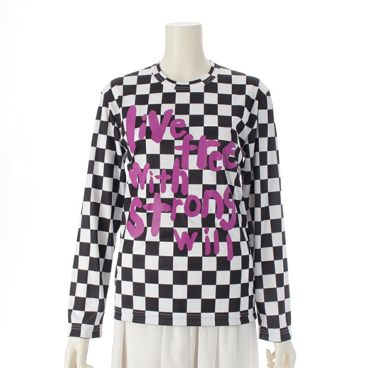 【楽天市場】コムデギャルソン COMME des GARCONS AD2023 メッセージプリント チェッカー カットソー RM-T025 ...