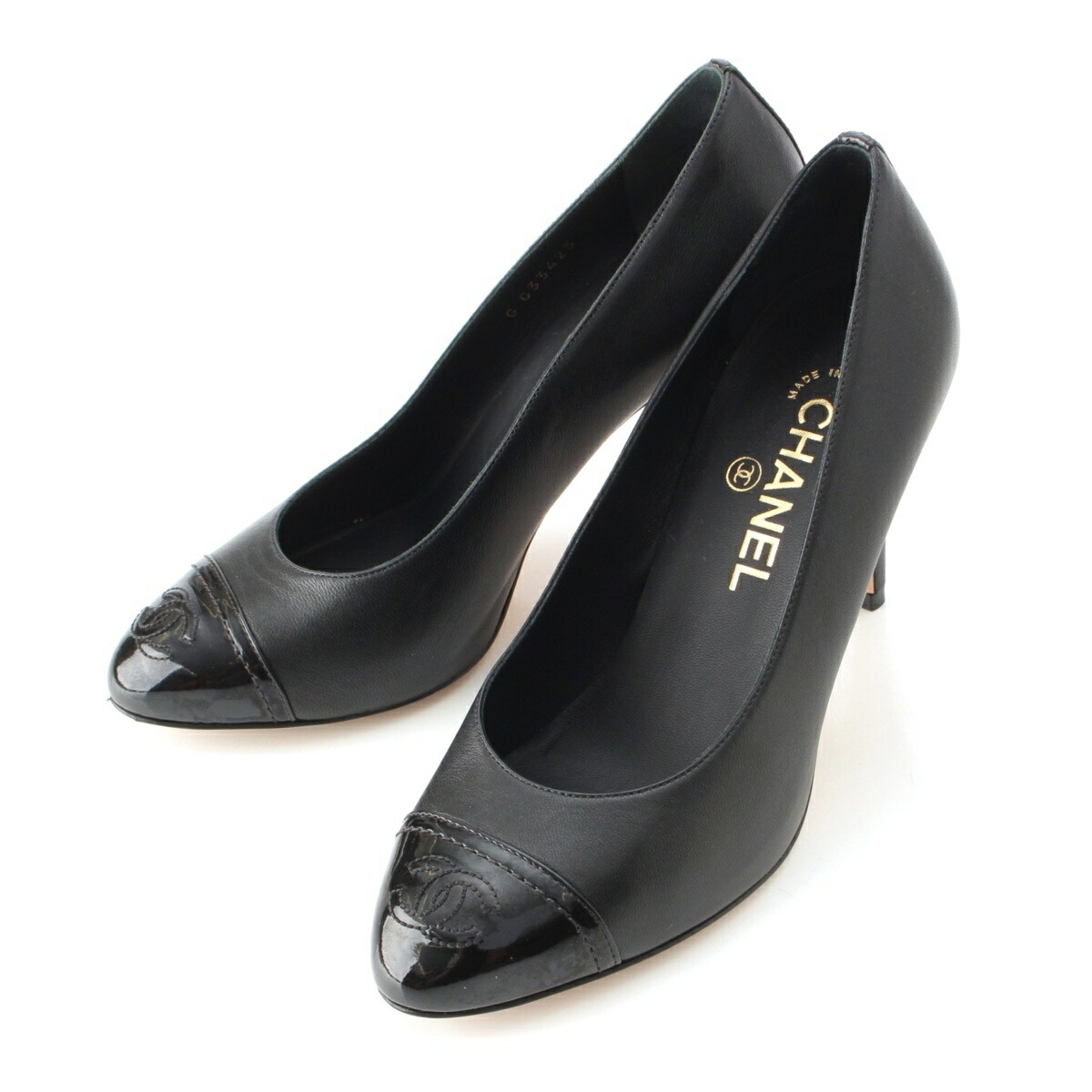 楽天市場】CHANEL シャネル パンプス レザー パテントレザー ブラック