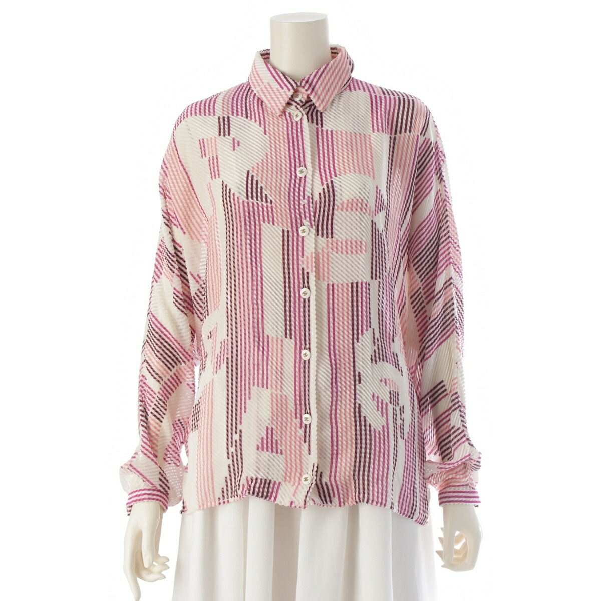 楽天市場】【シャネル】Chanel 22A ラインストーン コットン シャツ