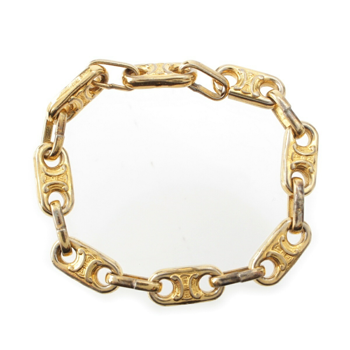 CELINE セリーヌ トリオンフ　マカダム ロゴ ゴールドカラー ブレスレット CELINE（セリーヌ） オールドセリーヌ・OLDCELINE・マカダム