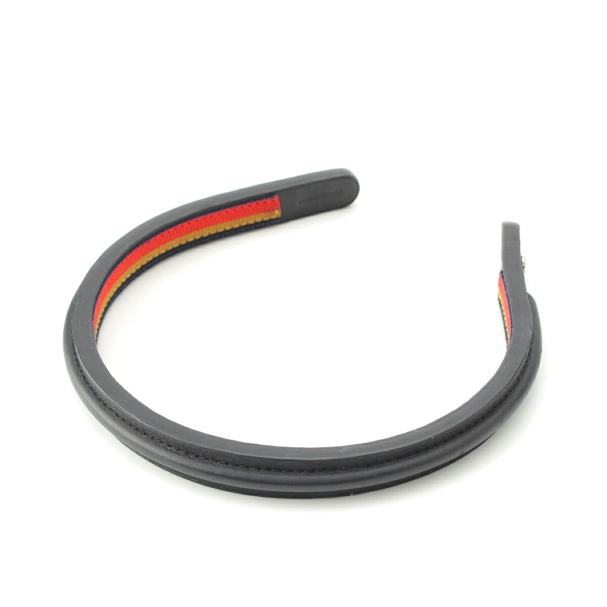 エルメス HERMES レザー セリエボタン カチューシャ ヘアバンド ヘアアクセサリー H201002G ブラック【中古】【正規品保証】