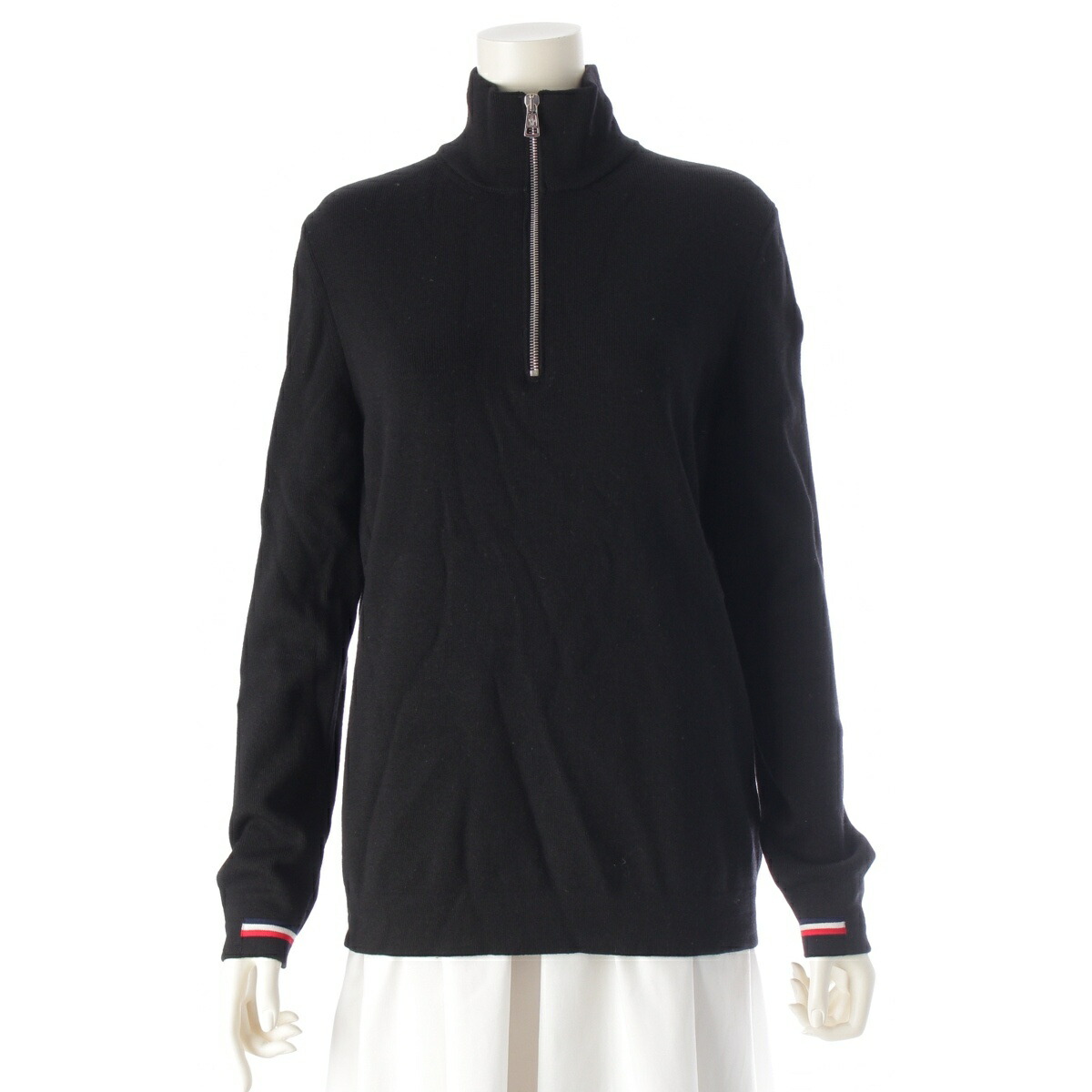モンクレール MONCLER 20AW MAGLIONE TRICOT LUPE ウール ニット ハーフジップ セーター トップス E20919314500 ブラック M【中古】【正規品保証】