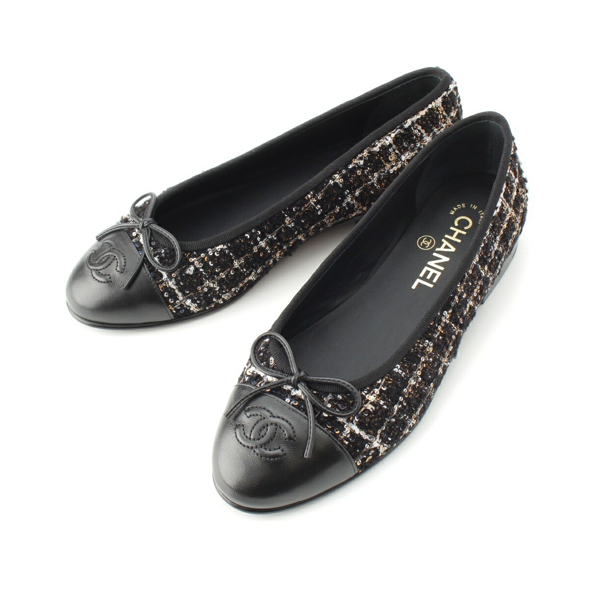 楽天市場】【シャネル】Chanel ツイード×リザード ポインテッドトゥ