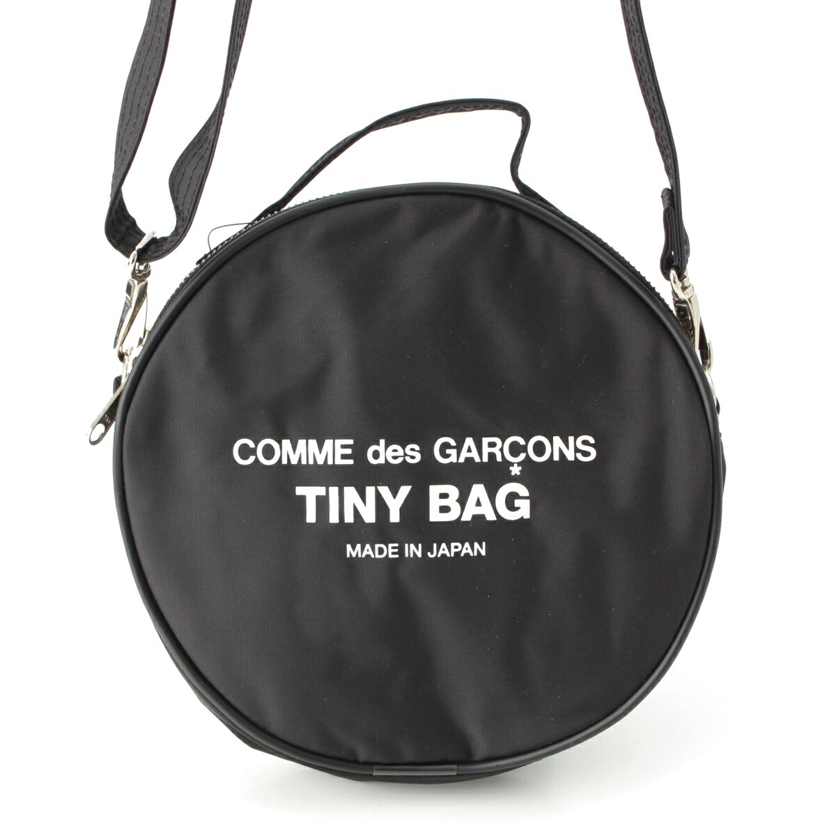 コムデギャルソン COMME des GARCONS TINY BAG ロゴ プリントサークル ショルダーバッグ ブラック【中古】【正規品保証】