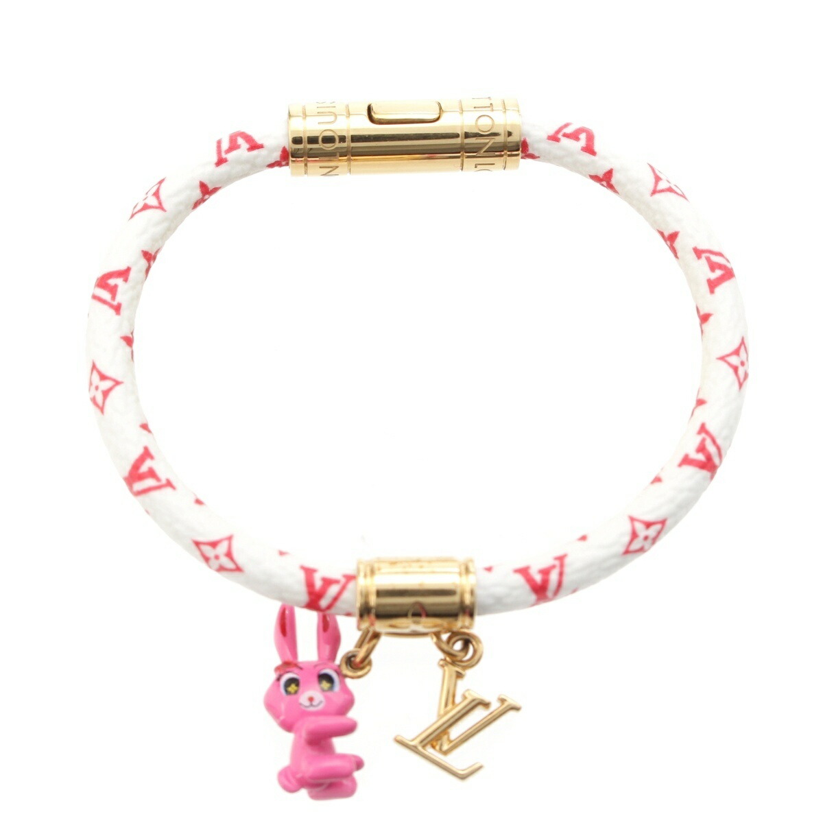 ルイヴィトン LOUIS VUITTON モノグラムキャンバス アニモグラム ラビット ブレスレット アクセサリー ホワイト【中古】【正規品保証】