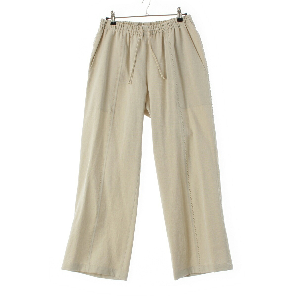 プリーツプリーズ PLEATS PLEASE 超音波カッティング クリップ イージー パンツ PP62-ZF881 ベージュ 5【中古】【正規品保証】