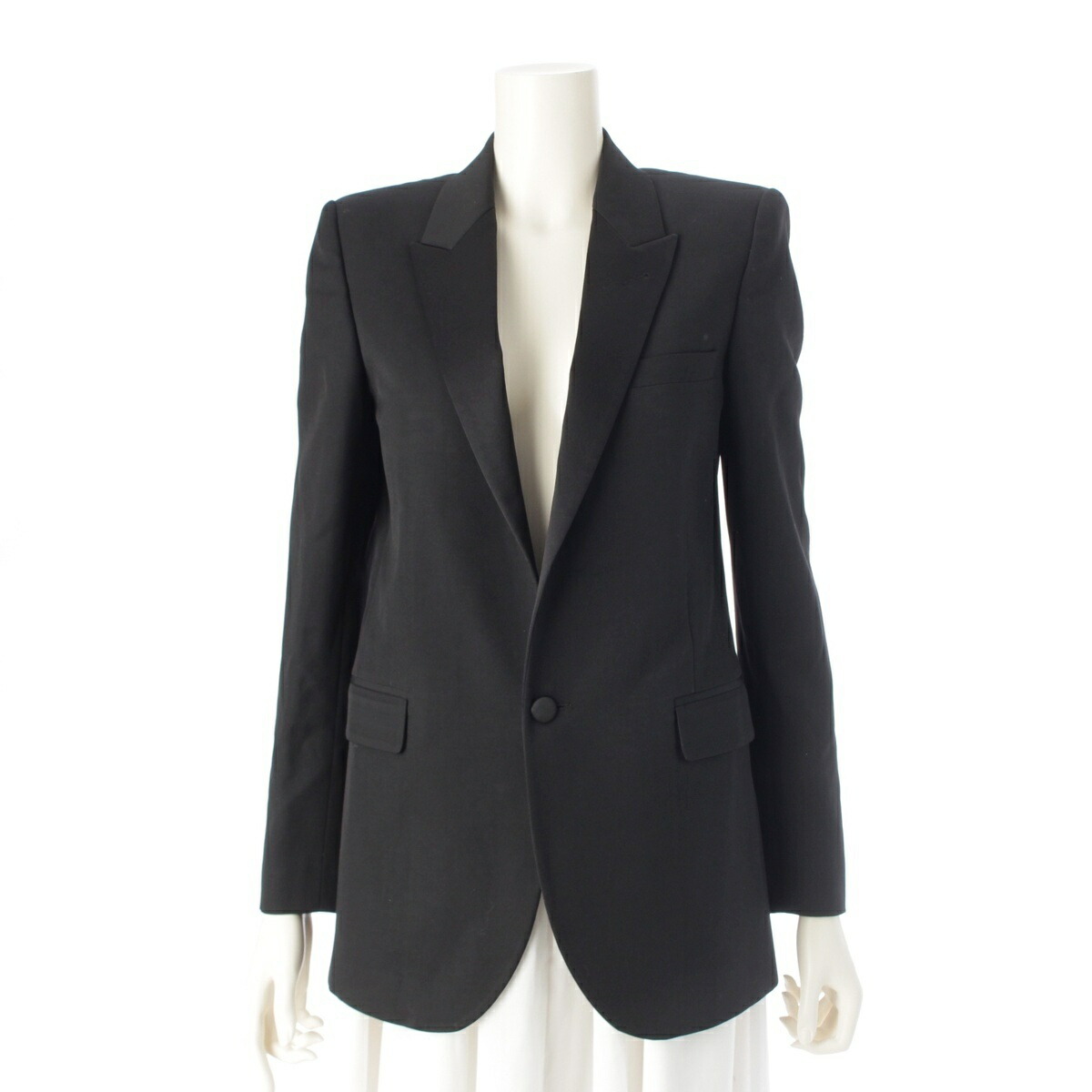 SAINT LAURENT ブラック ベルベット テーラードジャケット SAINT LAURENT ブラック ベルベット テーラードジャケット SAINT