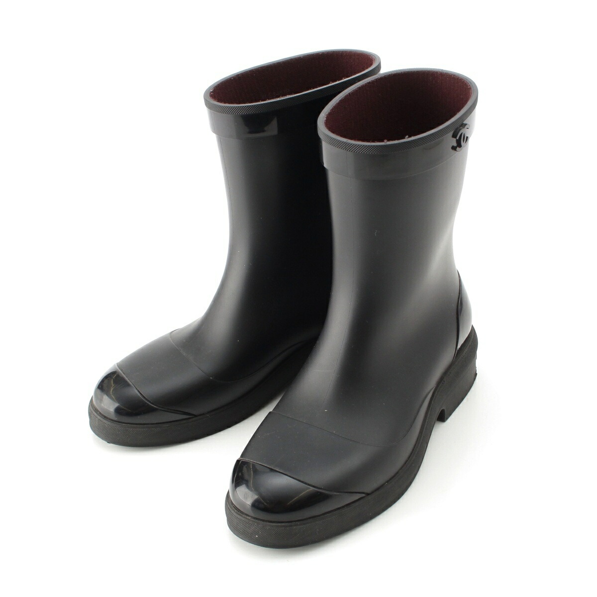 CHANEL　カメリア　レインブーツ　正規品 CHANEL シャネルカメリア レインブーツバイカラーsize39