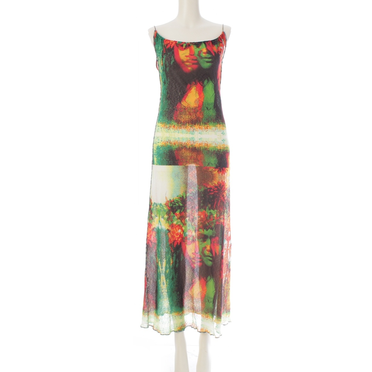 ジャンポール・ゴルチェ Jean Paul Gaultier 2000 s/s ジャンポールゴルチエ ファム Hawaiian ハワイアン サイケデリック キャミソール マキシドレス ワンピース マルチカラー 40【中古】【正規品保証】