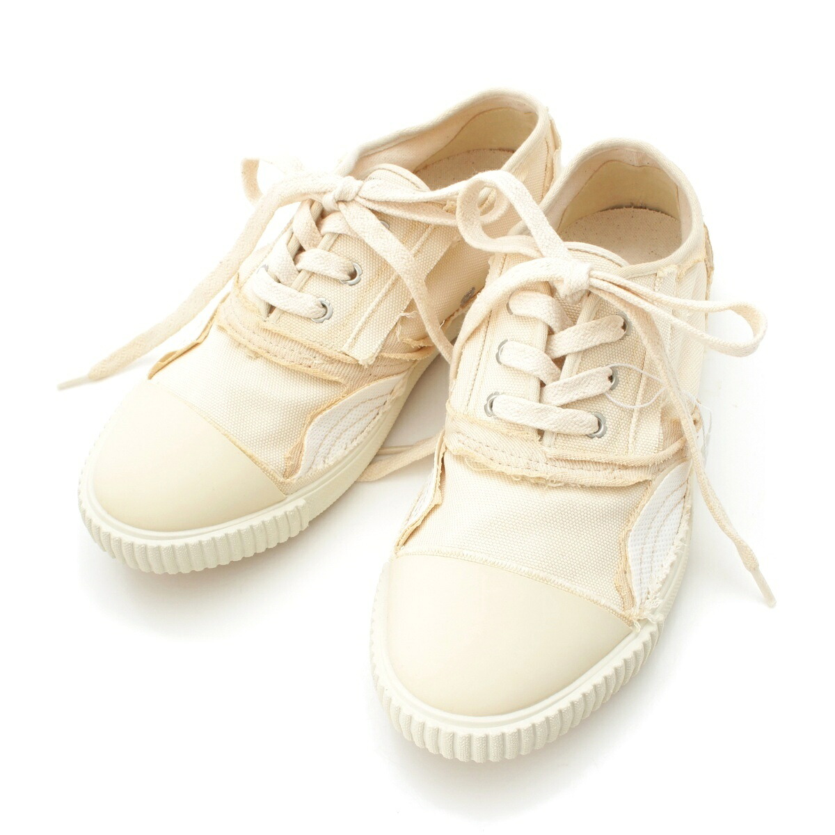 メゾンマルジェラ Maison Margiela 24SS 帆布 〇22 ユーズド産業 内部 アウト スニーカー シューズ S97WS0063 象牙色 38【中古】【置き目品引き受ける】