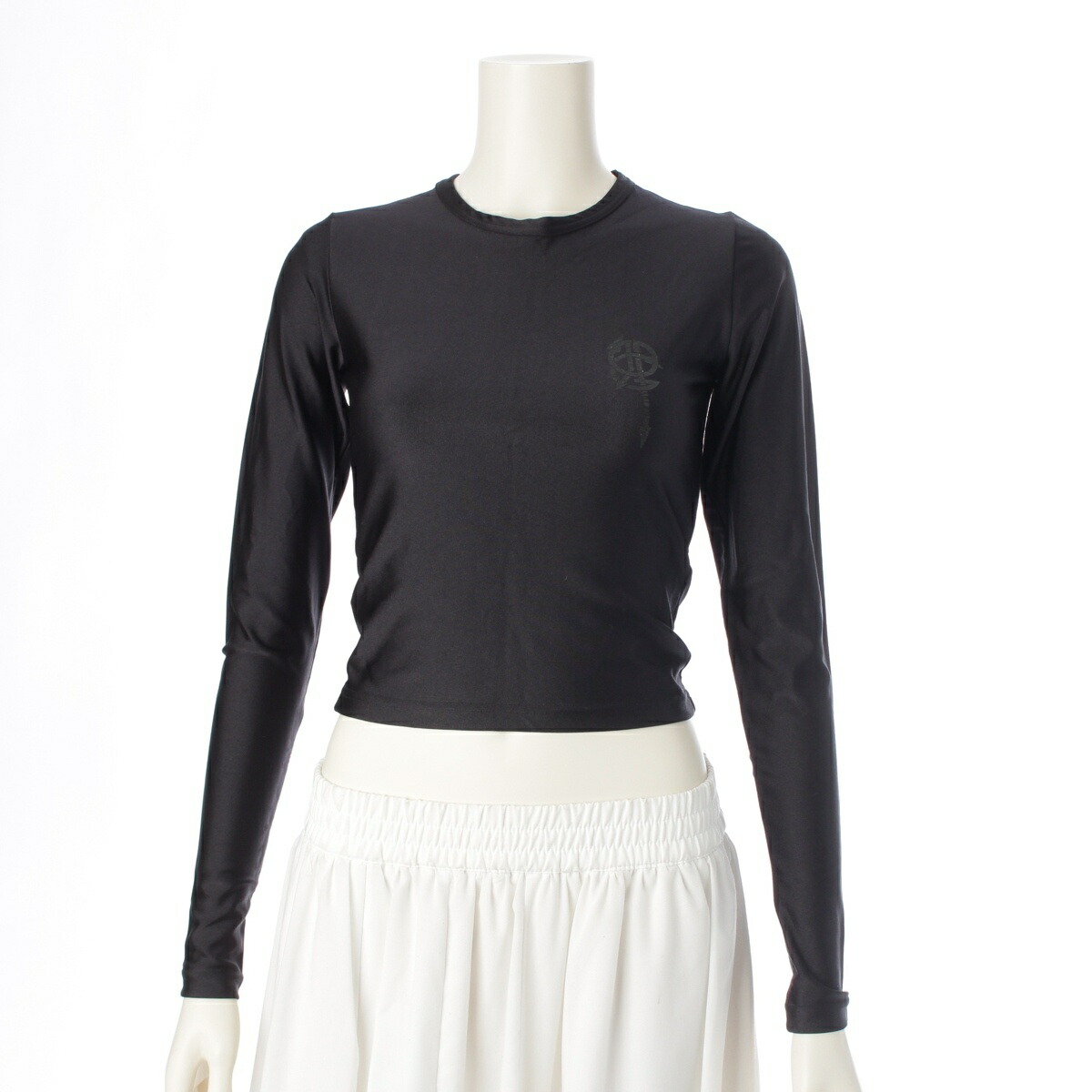 ジャンポールゴルチエ JEAN-PAUL GAULTIER 1995S/S ARROW JPG LOGO 箭 JPG ロゴタイプ ゴシック 伸ばすこと クロップド ロングティーシャツ トップス 黒いこと 40【中古】【定め事品引きうける】