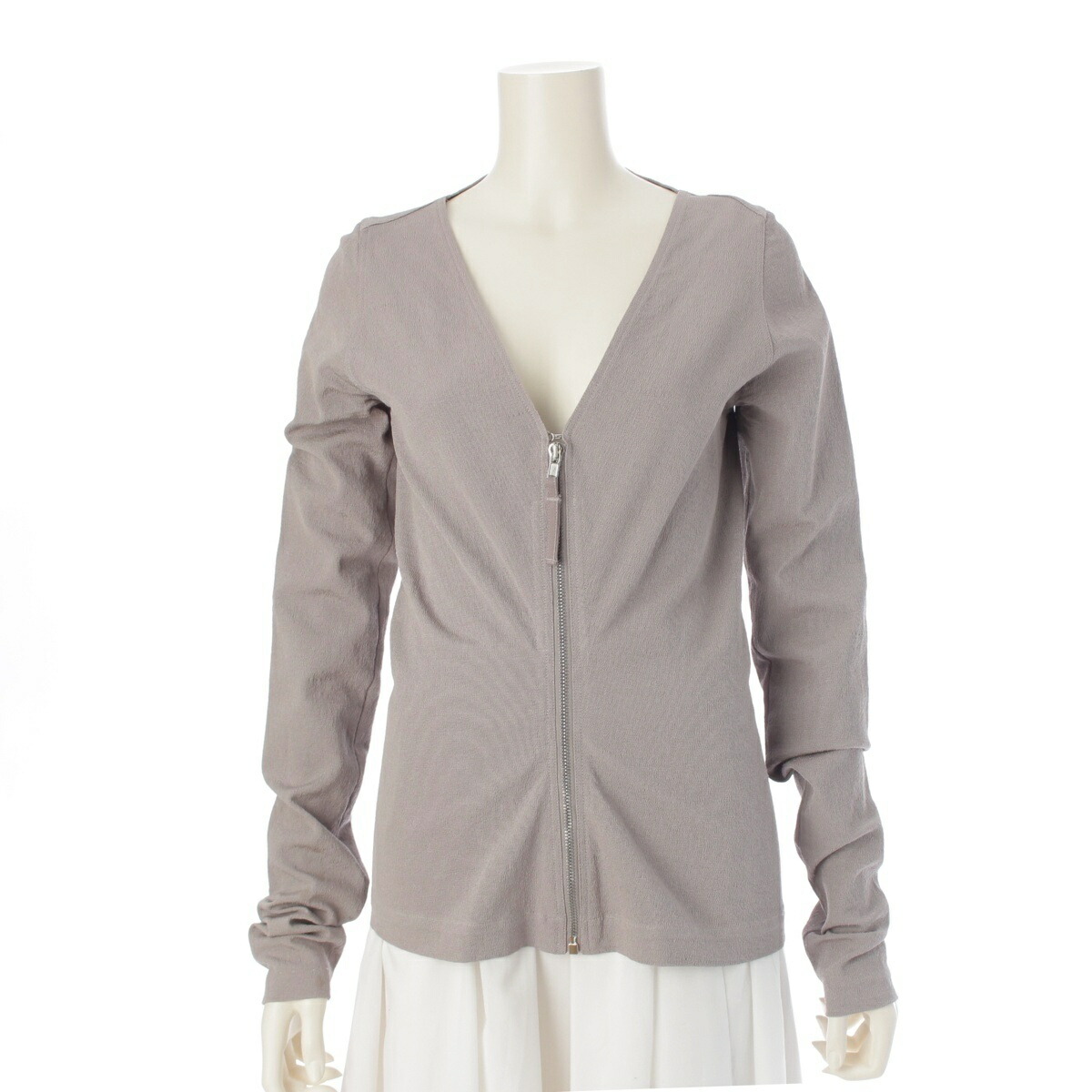 リックオウエンス Rick Owens 17AW コットン Vネック ジップアップ カーディガン トップス RP17F7244-GG グレー 44【中古】【正規品保証】 18,315円