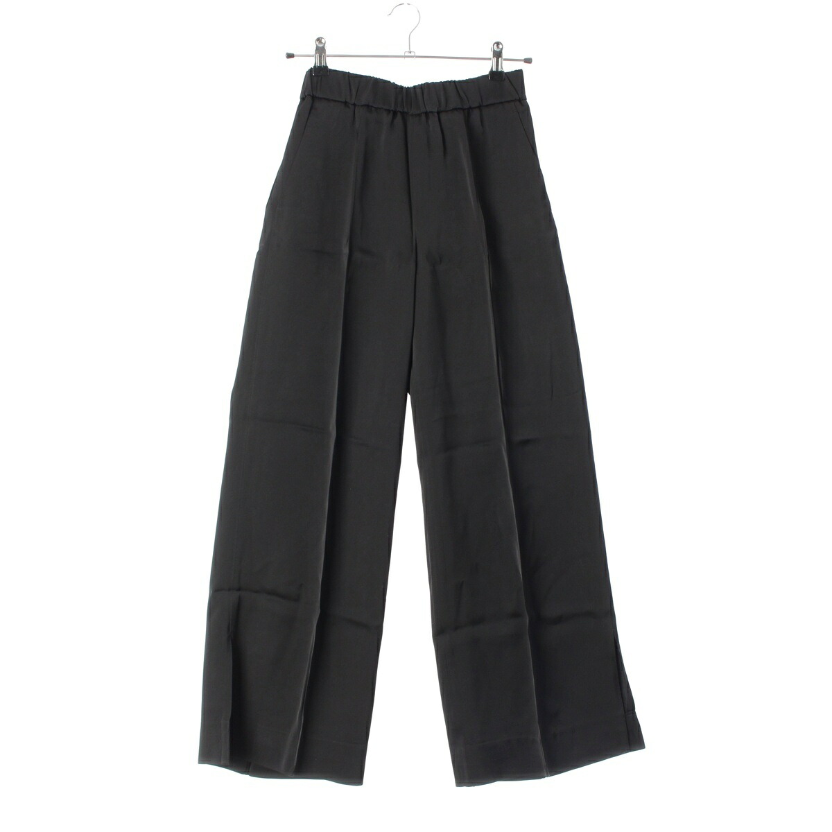 ジルサンダー JIL SANDER 23SS ワイドレッグ イージー パンツ ボトムス J01KA0110 ブラック 32【中古】【正規品保証】|retro