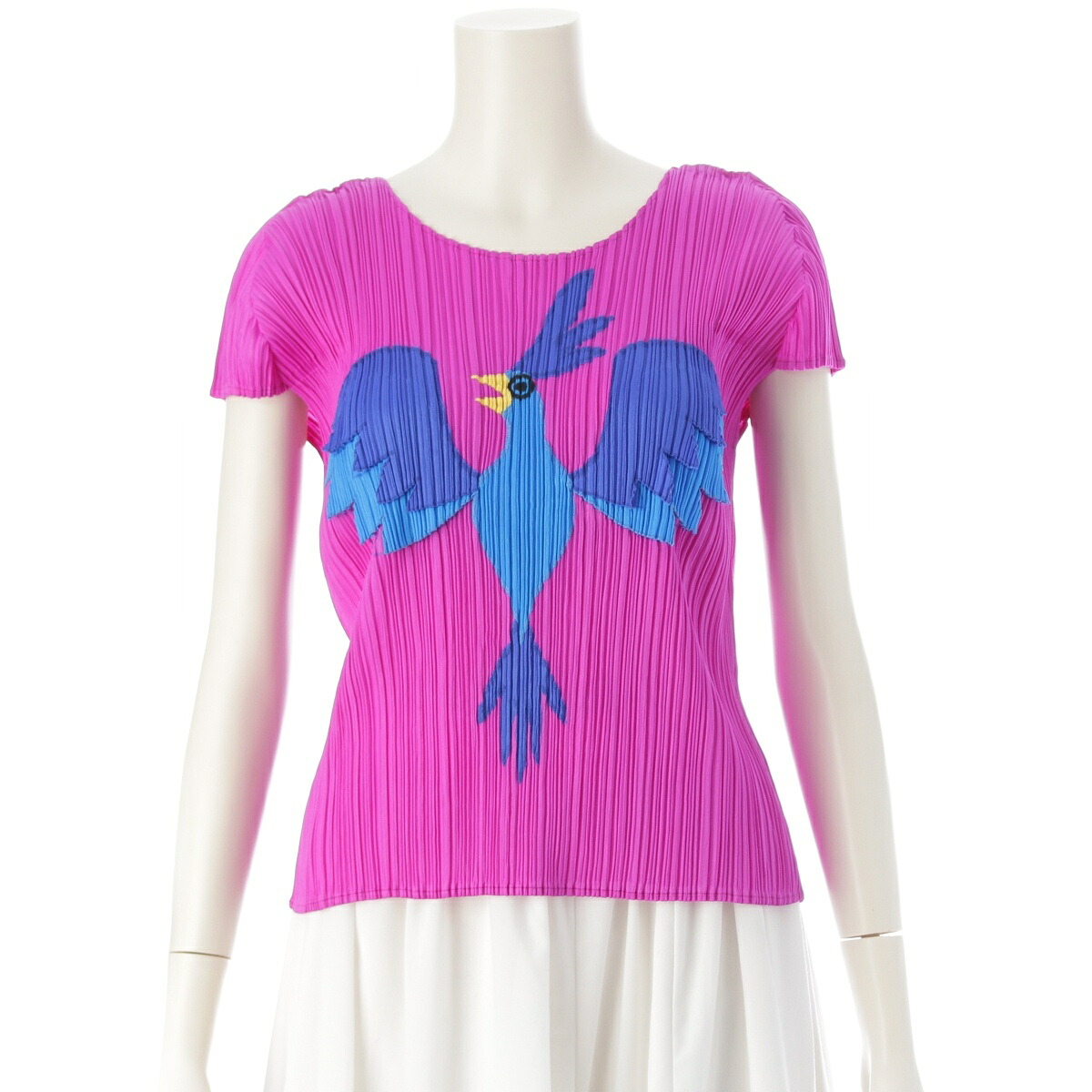 プリーツプリーズ イッセイミヤケ PLEATS PLEASE ISSEY 青い鳥 ブルーバード カットソー トップス PP33-JK692 パープル 3【中古】【正規品保証】