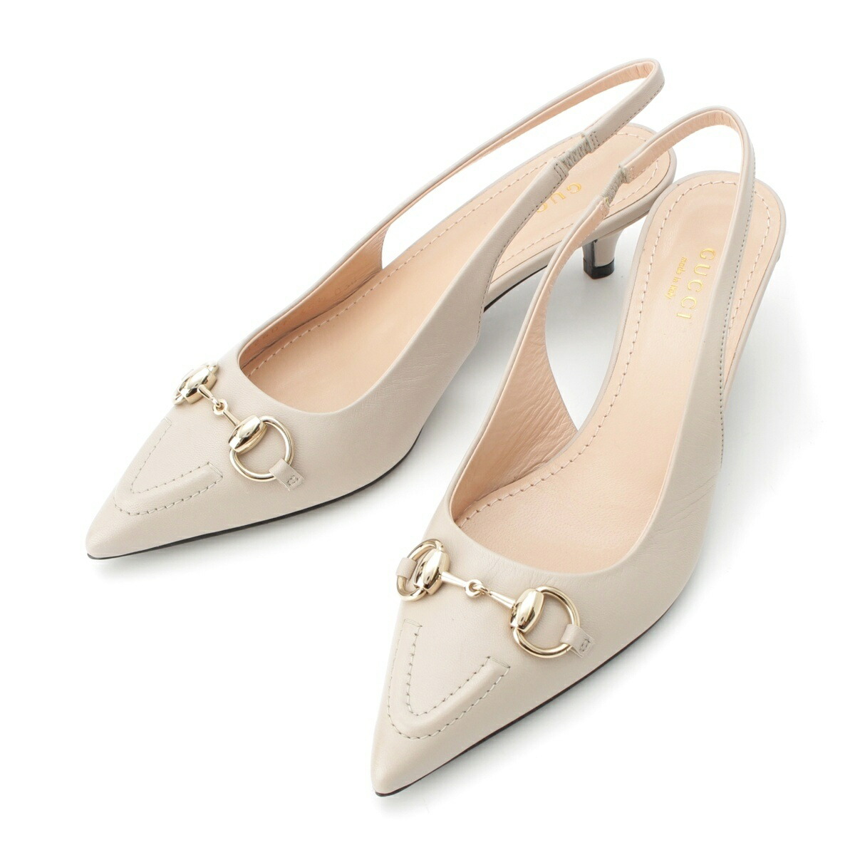 楽天市場】GUCCI グッチ ホースビット パンプス ホワイト レザー #37
