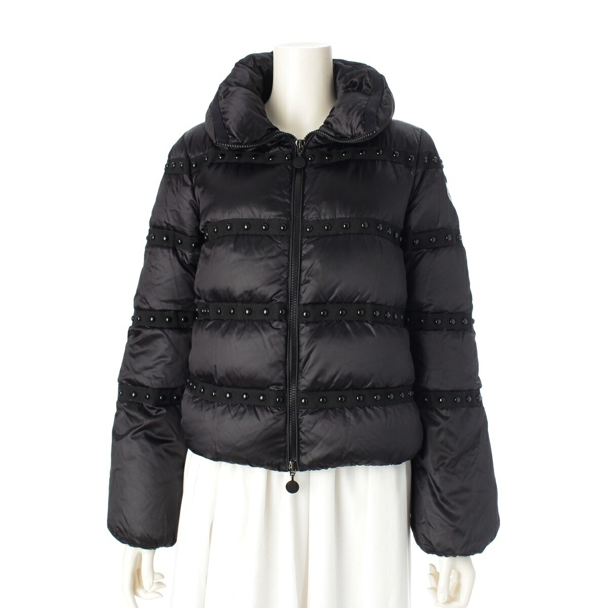 モンクレール MONCLER Bourrache スタッズ ダウンジャケット アウター ブラック 00【中古】【正規品保証】 29,458円