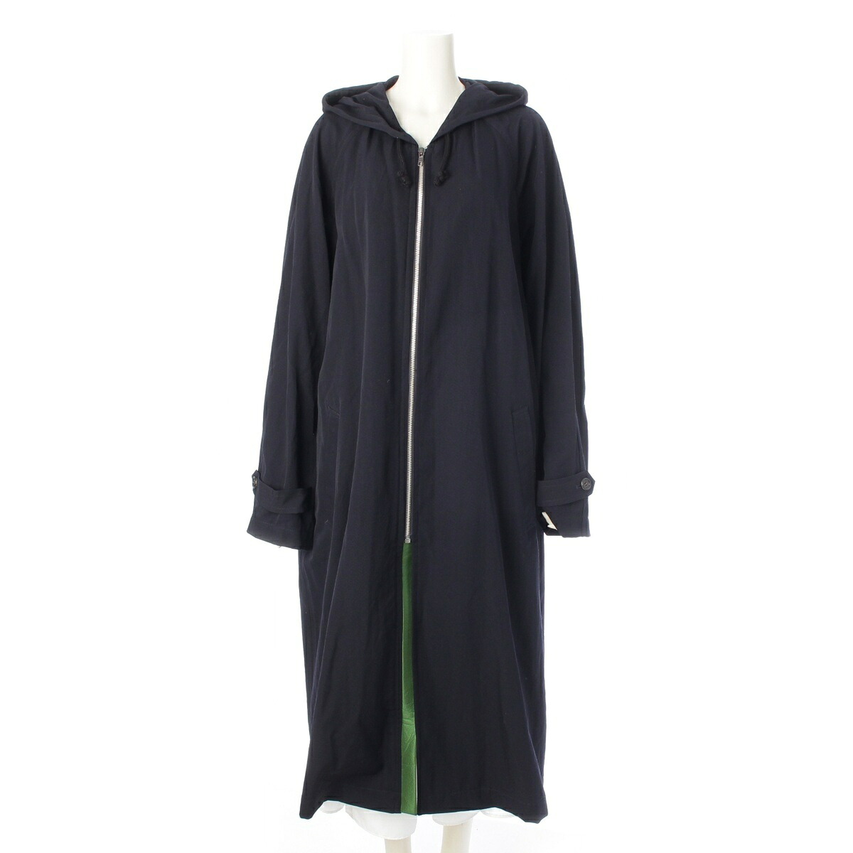 コムデギャルソン COMME des GARCONS AD1996 96AW 田中オム ウール ラグランロングフーデッド コート HC-04006M ネイビー M【中古】【正規品保証】