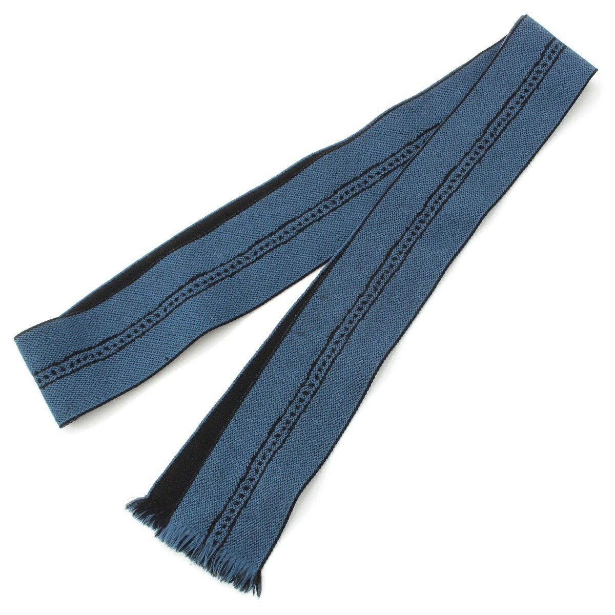 イッセイミヤケ ISSEY MIYAKE 70s-80s ウール レザー クロス 布 ベルト ブルー M【中古】【正規品保証】