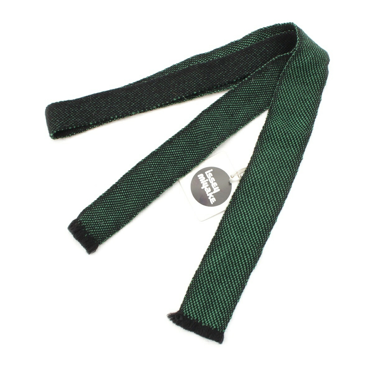 イッセイミヤケ ISSEY MIYAKE 70-80s ニット 筆タグ マルチ ファブリック ベルト タイ グリーン【中古】【正規品保証】 8,466円