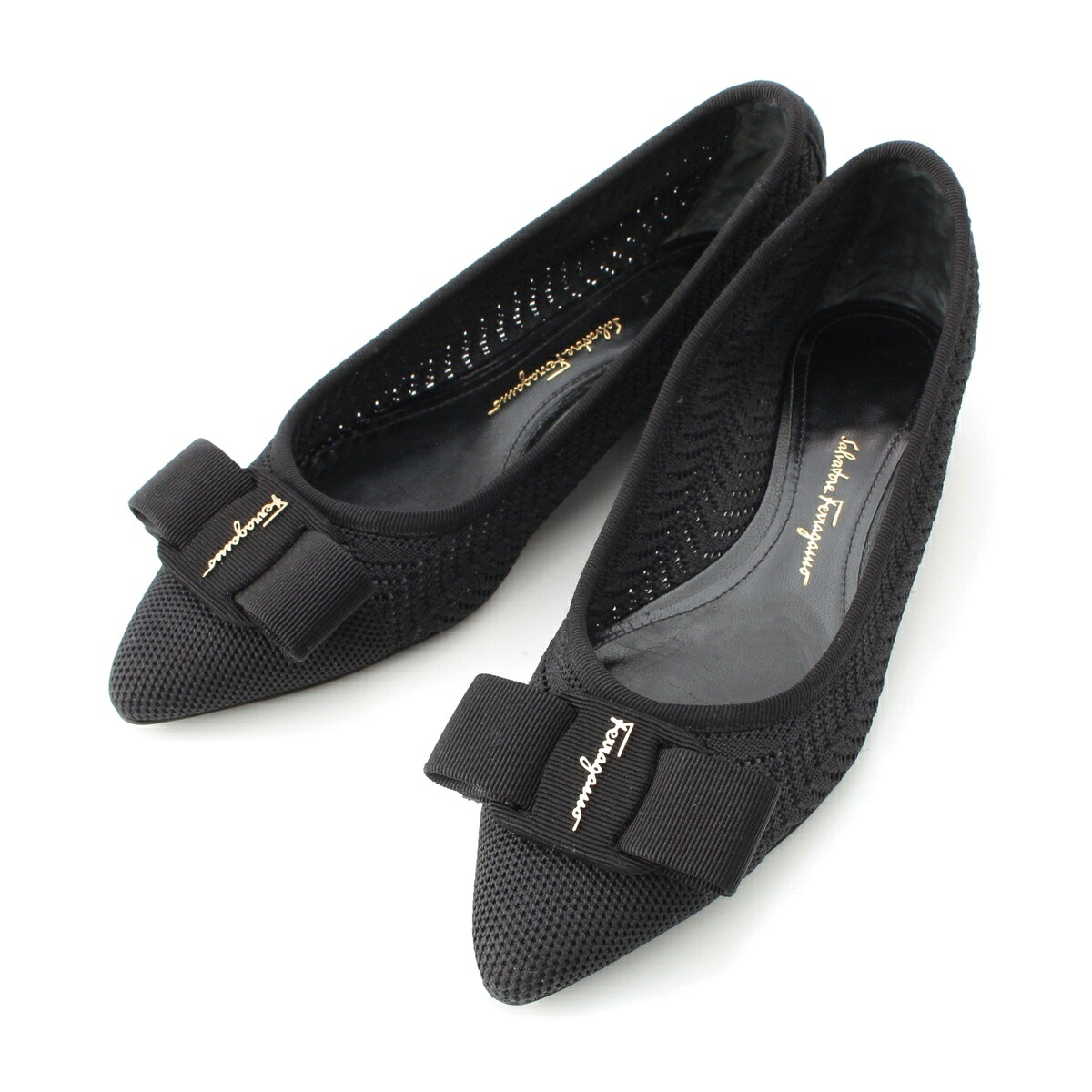 【楽天市場】サルヴァトーレフェラガモ Salvatore Ferragamo 21SS ニット VIVA KNIT ヴァラリボン パンプス ...