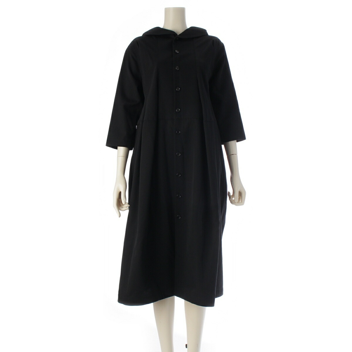 トリココムデギャルソン tricot COMME des GARCONS AD2019 20SS 羊毛 ラウンド色つや ロング 衣装 トップス TC-O100 黒いこと M【中古】【置き目品引き受ける】