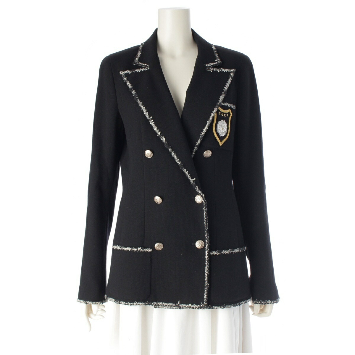 楽天市場】【シャネル】Chanel 05C ウール エンブレム付き ツイード