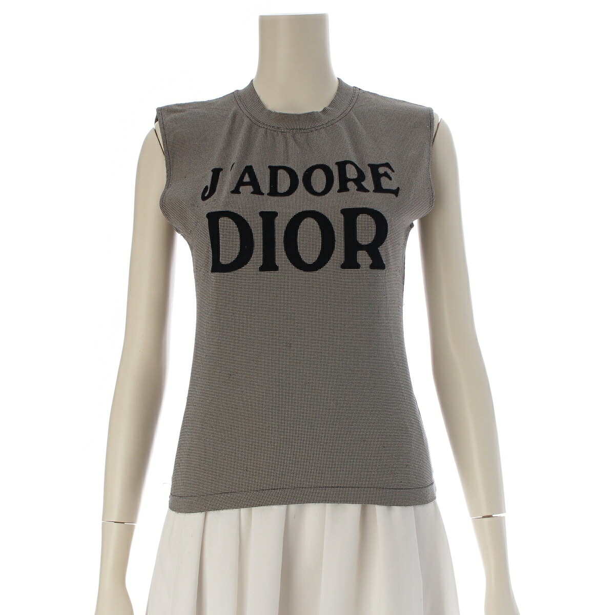 ディオール Dior ガリアーノ期 J'ADORE ノースリーブ カットソー グレー 36【中古】【正規品保証】
