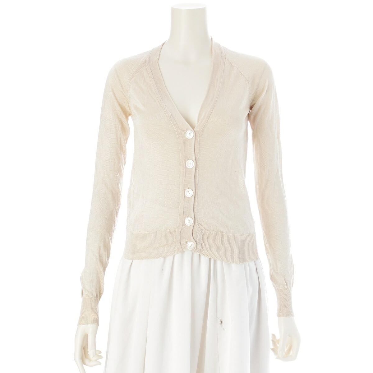 マルタンマルジェラ MARTIN MARGIELA 白タグ ショルダー切替 ここのえ カーディガン ベージュ S【中古】【正規品保証】|retro