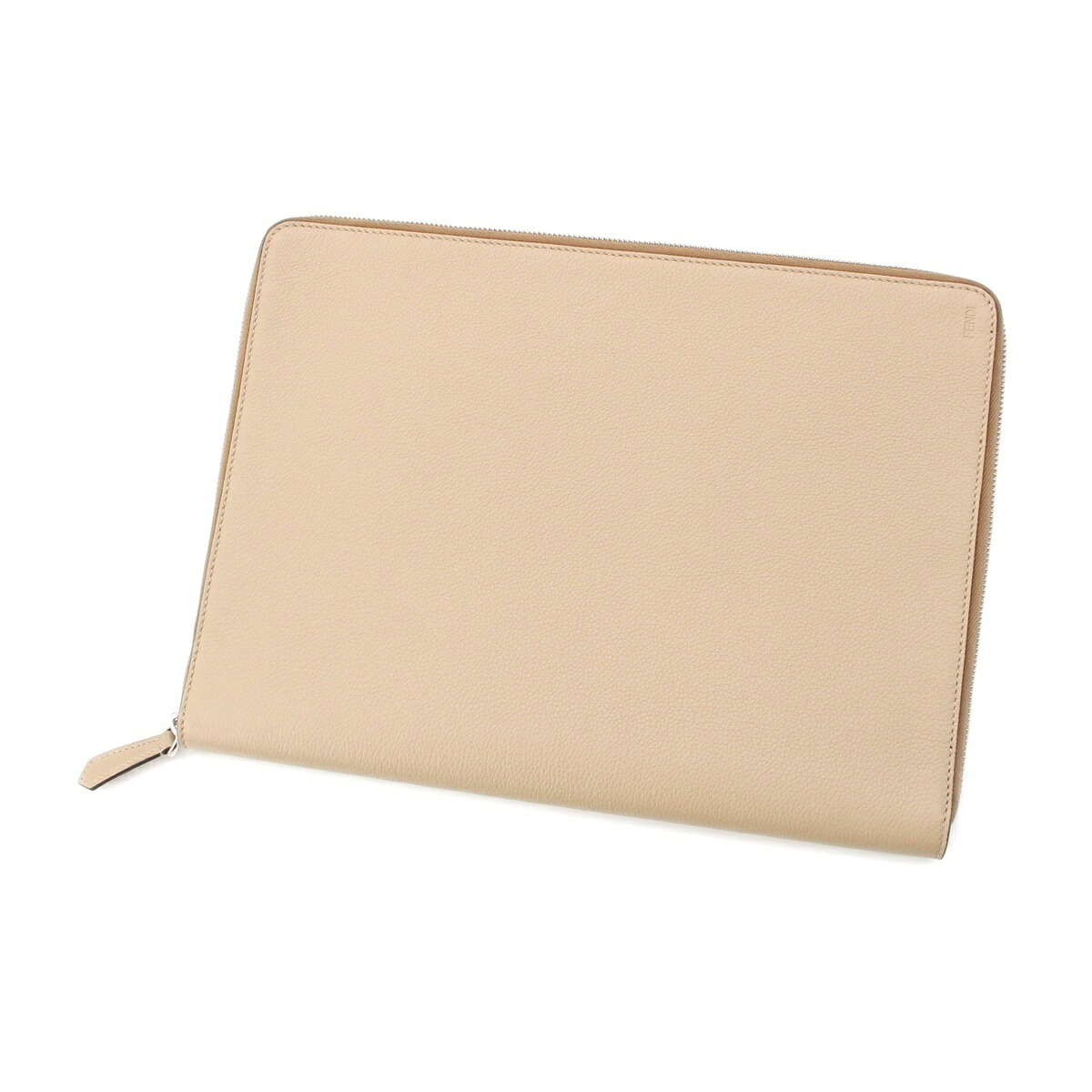 フェンディ FENDI レザー クラッチバッグ 7N0167 ベージュ【中古】【正規品保証】