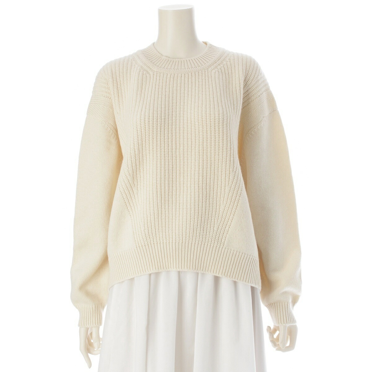 エルメス HERMES 23SS カシミヤ コットン セリエ ニット セーター トップス 3E2604D1 オフホワイト 40【中古】【正規品保証】