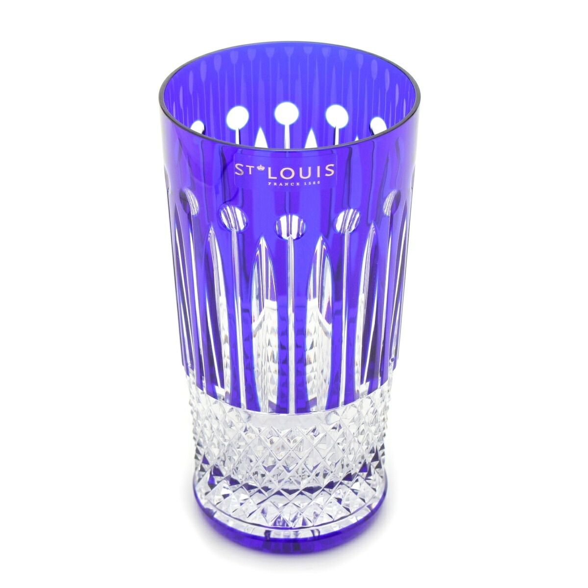 サンルイ Saint-Louis クリスタル トミー グラス ハイボール タンブラー 340ml 食器 ネイビー【中古】【正規品保証】