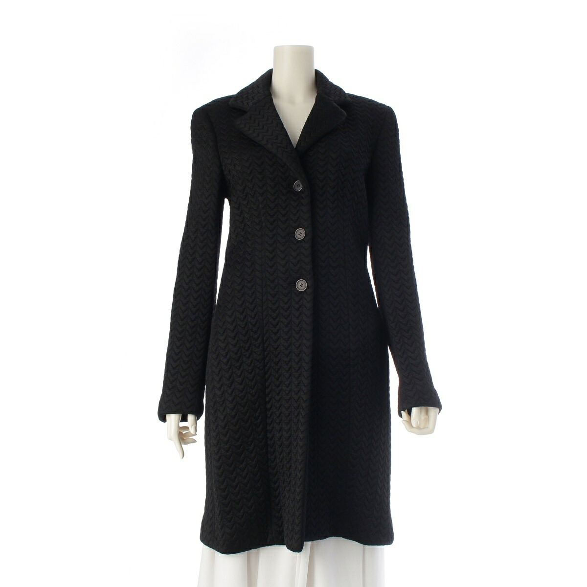 ジョルジオアルマーニ GIORGIO ARMANI ウール混 チェスター ロング コート アウター ブラック 42【中古】【正規品保証】 10,395円