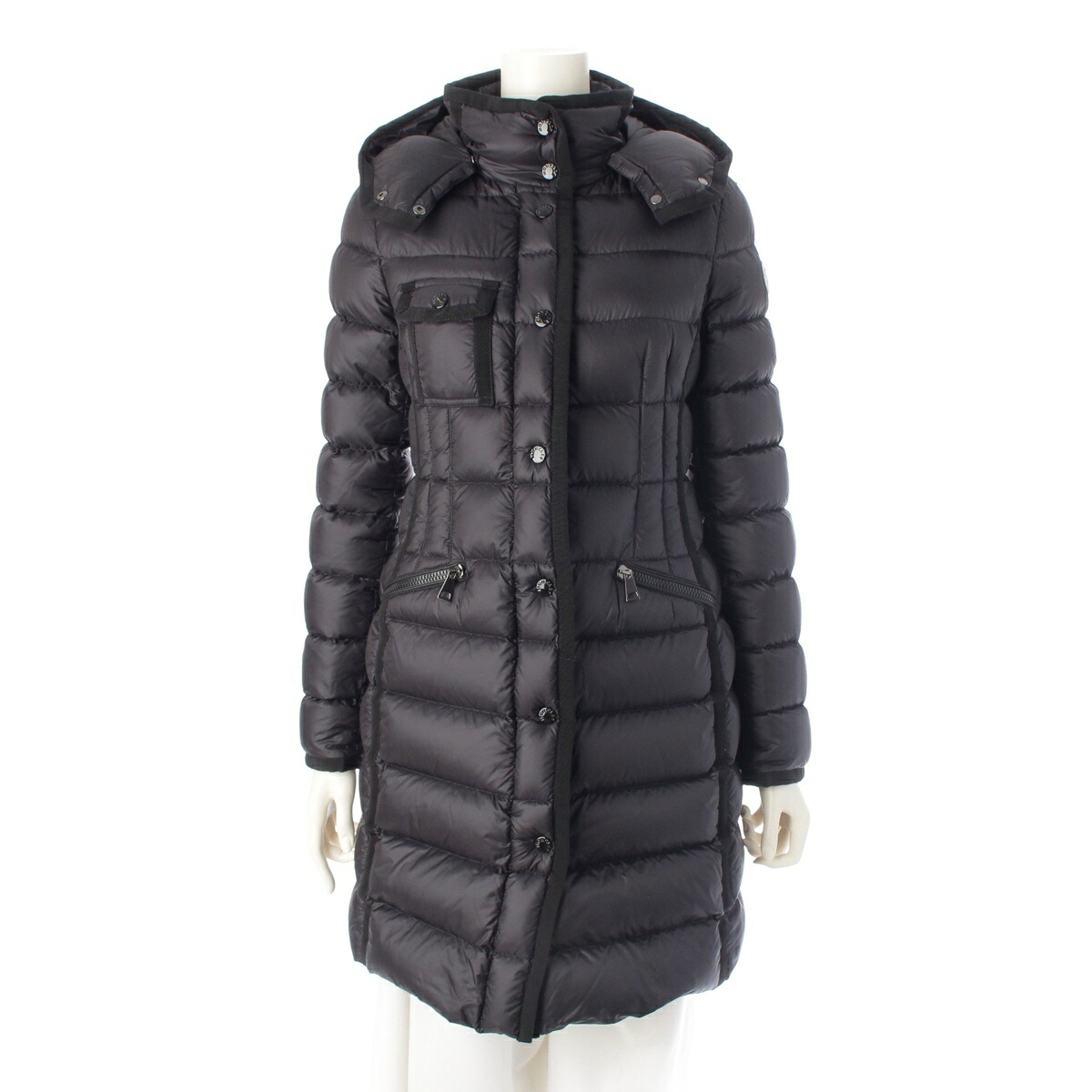 モンクレール MONCLER 2018 HERMINE エルミンヌ ナイロン ダウンジャケット コート アウター ブラック 00【中古】【正規品保証】｜retro